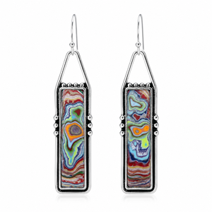 Orecchini vintage multicolori in stile boho, orecchini pendenti creativi, design unico, accessori di bigiotteria alla moda per donna - Product Image 3
