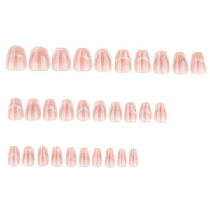24 piezas 4097 Cateye Natural Pink Ombre Nail Art con detalles de brillo <span class=keywords><strong>uñas</strong></span> postizas <span class=keywords><strong>elegantes</strong></span> <span class=keywords><strong>uñas</strong></span> suaves desnudas degradadas a presión - Product Image 2