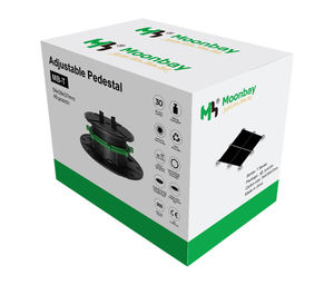 Boutique negro pedestal ajustable parcela de plástico pedestales de piso elevado vainas de pavimentación para techo de terraza - Product Image 4