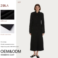 Manteau court doux et chaud en laine 100% écologique, double face, personnalisé, style militaire avec ceinture, idéal pour le bureau et les loisirs en hiver 2026