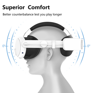 Confort supérieur 6000mAh Chargement Interface USB Filaire <span class=keywords><strong>VR</strong></span> Head Strap Accessoires pour Quest 3 Game Player's Essentials - Product Image 3