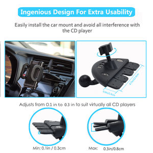 Soporte de teléfono móvil ajustable para coche, ranura para <span class=keywords><strong>reproductor</strong></span> de <span class=keywords><strong>CD</strong></span>, superventas en <span class=keywords><strong>Amazon</strong></span> - Product Image 3
