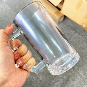 Paquete de 24 Vasos de Cerveza de Vidrio Iridiscente con Purpurina de 16 oz, para Sublimación, con Asa, Venta al Por Mayor - Product Image 4