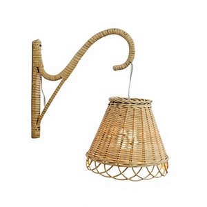 Lámparas Colgantes de Ratán en Oferta, con Pantalla Tejida a Mano, Lámparas LED Decorativas Vintage para Decoración del Hogar - Product Image 1