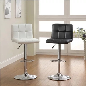 2020 modernas sillas de bar lounge sillas de metal silla alta pu upholstere ajustable cromado reposapiés taburete de bar - Product Image 2