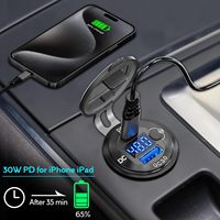Prise USB haute tension en aluminium 12V 24V 36V 48V 60V Chargeur de batterie de voiture Adaptateur allume-cigare Kit de bricolage pour voitures et camions