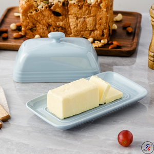 Beuri — plat à <span class=keywords><strong>beurre</strong></span> en céramique, formes géométriques, avec couvercle, stockage des aliments pour <span class=keywords><strong>la</strong></span> <span class=keywords><strong>cuisine</strong></span> - Product Image 3