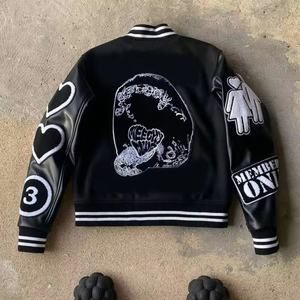 <b>Jacket</b> Manufacturer Customized Logo High Quality Embroidered Patchwork Street Wear Winter Bomber Men School Team <b>Jacket</b> - Product Image 4