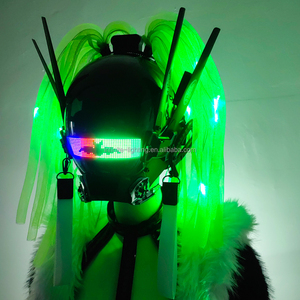 Cyberpunk Mặt Nạ Cosplay Cho Nam Giới, Vòng Ánh Sáng Với Bím Tóc Mặt Nạ Cosplay Halloween Phù Hợp Với Đảng Âm Nhạc Lễ Hội Phụ Kiện - Product Image 3