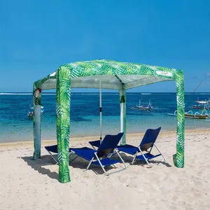 New Square Beach Umbrella 4 Legs Outdoor Camping Hiking Picnic UV Protection Sunshade Cabana