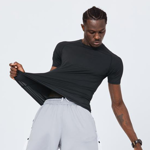 Men's Muscle Sportswear Short Sleeve Athletic Quickly Drying Tight Sport Compression T-shirt <b>Polyester</b> Fitness Shirt Gym <b>Tshirt</b> - Product Image 3