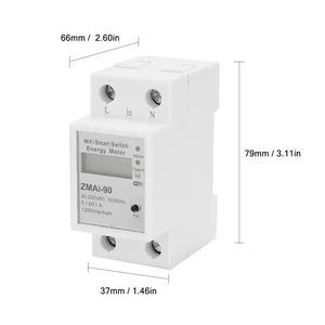 ZMAi-90 Tuya WiFi Smart Energy Meter monofase <span class=keywords><strong>5</strong></span>(60) un monitoraggio energetico prepagato e misuratore di consumo energetico - Product Image 5