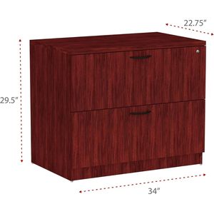 Alera Valencia Series Classeur à 2 tiroirs en bois de mahogany, 35 x 22 x 29-1/2 pouces - Product Image 1