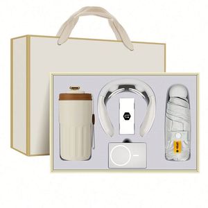 3-In-1 Luxury Umbrella + Neck Massager + Power Bank Anniversary Giveaways <b>Gift</b> Set Thermos <b>Gifts</b> for Business Corporate <b>Gift</b> - Product Image 1