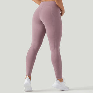 Leggings de gymnastique de haute qualité femmes vêtements de Fitness Yogapants d'entraînement avec contrôle de poche Leggings à fermeture éclair compressive - Product Image 3