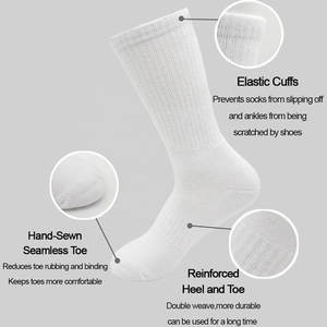 Meias de Luxo Personalizadas com Design Exclusivo, Meias de Algodão Comprimido para Homens, Meias de Basquete Brancas Unissex para Inverno - Product Image 2
