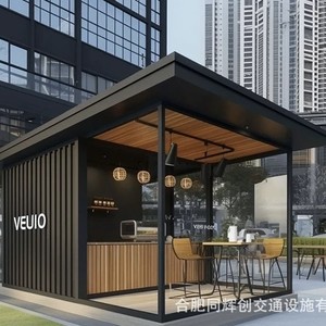 บ้านคอนเทนเนอร์ทรงสี่เหลี่ยมทันสมัยสำหรับใช้เป็นร้านค้าหรือพื้นที่เชิงพาณิชย์แบบบ้านสำเร็จรูป - Product Image 2