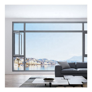 Fenêtre à battant <span class=keywords><strong>de</strong></span> style industriel, cadre noir, manivelle, ouverture vers l'extérieur pour entrepôt, cadre <span class=keywords><strong>de</strong></span> fenêtre à battant en verre trempé - Product Image 1