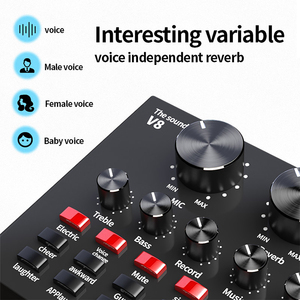Micrófono de Karaoke con interfaz de Audio para estudio profesional, <span class=keywords><strong>tarjeta</strong></span> de sonido para grabación de ordenador con cable externo <span class=keywords><strong>en</strong></span> <span class=keywords><strong>vivo</strong></span>, nuevo - Product Image 5