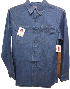 100% coton Denim vêtement teint à manches longues hommes chemise décontractée bouton couverture été Collection Anti-rides respirant - Product Image 1