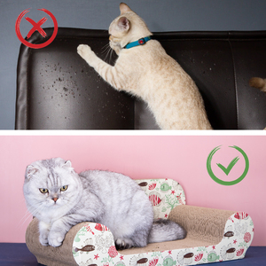 Classico 56*26*20cm grande gatto graffiare letto di Sisal e materiale di carta Catnip cartone gatto Scratcher letto con erba gatta giocattolo - Product Image 4
