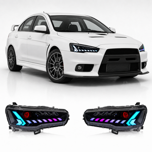 โคมไฟหน้า LED 6000K RGB 12V สำหรับ Mitsubishi <span class=keywords><strong>Lancer</strong></span> EX 2008-2018 <span class=keywords><strong>EVO</strong></span> <span class=keywords><strong>X</strong></span> ABS เปลือกทนความร้อนพร้อมระบบการเล่น - Product Image 1