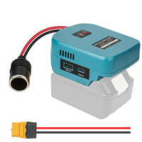 Adaptateur de batterie multifonction pour batterie lithium 18V, convertisseur de sortie USB Type-C allume-cigare XT60, matériau ABS