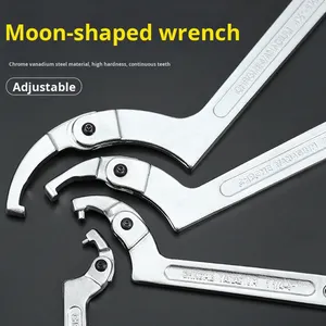 Adjustable C-Spanner Hook Wrench | Motorcycle Shock Absorber & Round Nut Adjustment <b>Tool</b> Activity Crescent-shaped Wrench - Product Image 2
