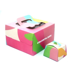 Caja de pastel de galletas Bento de papel de Navidad rosa con logotipo impreso de cartón personalizado al por mayor a buen <span class=keywords><strong>precio</strong></span> razonable con ventanas - Product Image 3