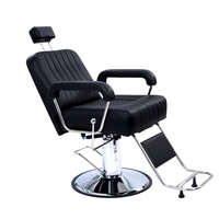 Fauteuil de Barbier Hydraulique de Luxe Vintage pour Salon de Coiffure, Inclinable, pour Coupe de Cheveux, Toilettage et Massage, en Cuir, Rotation à 360 Degrés