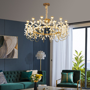 Décoration de maison salon chambre à coucher nordique moderne cristal pièces fleur K9 lustre en cristal - Product Image 3