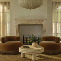 Mid-Century Wohnzimmer-Sessel aus Holz und Mohair-Stoff mit Übergroßen Fransen, Drehbarer Kreissessel, Kontraktsofa-Stuhl für Hotels