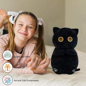 Zwarte Kat In De Magnetron Verwarmingskussens Verwarmde Warme Zwarte Kat Pluche Schattige Warme En Koude Gewogen Zwarte Kat Knuffels Geschenken - Product Image 6