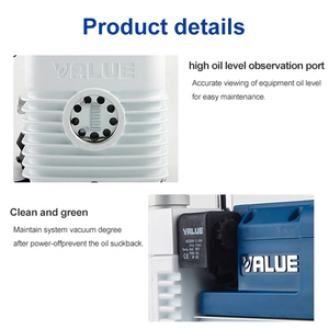 Klima için VRI-8 220V 550W 8m 3/h HVAC 2 aşamalı çift kademeli soğutma Mini döner kanatlı hava AC vakum pompası - Product Image 4