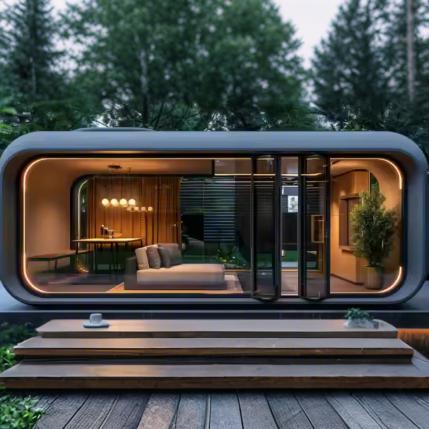 Space Capsule Luxury Prefab Container House Light Mobile Glamping Resort Hotel Portable Mobile Space Capsule Luxury House 6