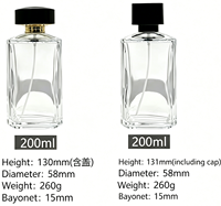 Flacon de parfum carré en verre blanc cristallin grande capacité avec bouchon à vis 200 ml, diffuseur à roseaux transparent imprimé sérigraphié