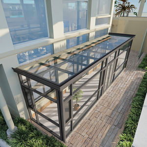 Véranda Moderne d'Extérieur Isolante en Alliage d'Aluminium, Toit <span class=keywords><strong>Plat</strong></span>, Adossée, Serre pour Bains <span class=keywords><strong>de</strong></span> Soleil Hivernaux, Jardins d'Hiver, Maisons en Verre - Product Image 2