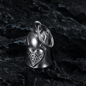 Guardian Bell Accessoire de <span class=keywords><strong>moto</strong></span> Couvre-<span class=keywords><strong>casque</strong></span> plaqué or avec motif de cœur pour femmes et hommes Bikers Type de bijoux Colliers - Product Image 4