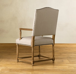 <span class=keywords><strong>Fauteuil</strong></span> de salle à manger Rhoohill personnalisé, style rétro américain, en bois massif, chêne blanc, tissu en lin - Product Image 3