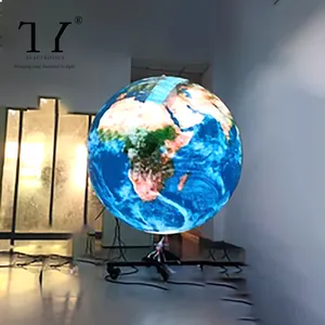 Interior a todo color HD Flexible 3D bola esfera LED pantalla globo LED pantalla