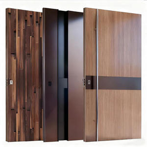 Porte d'entrée de villa simple et moderne, légère, de luxe, en acier inoxydable, automatique et sécurisée, avec design décalé - Product Image 2