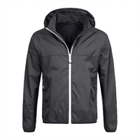 Veste coupe-vent imperméable pour homme avec capuche amovible, fermeture éclair, imperméable légère, pour voyages en plein air, vestes noires imperméables pour homme