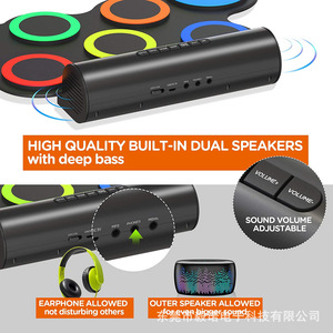 Điện tử cuộn lên trống kỹ thuật số Bộ trống trống nhạc cụ điện tử cầm tay trống Pad - Product Image 6