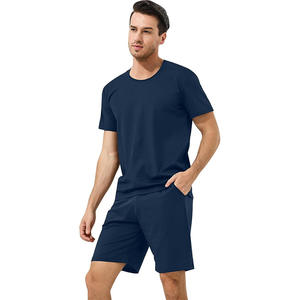 Set Pigiama da <span class=keywords><strong>Uomo</strong></span> in Modal Ecologico, Maglietta a Maniche Corte e Pantaloncini, Comodo e Resistente - Product Image 1