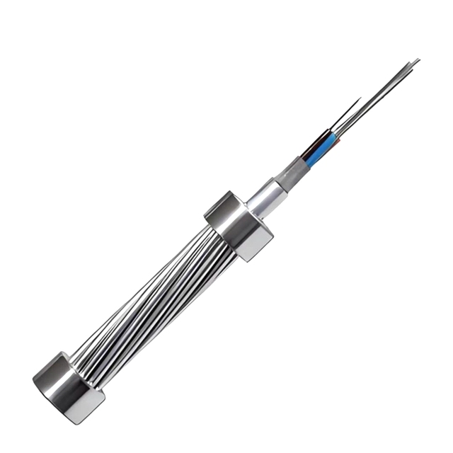 Outdoor Telecommunication Aerial Overhead Power Wires G652D 12 24 48 96 Core OPGW  Fiber Optic Cable