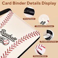 Fundas de Doble Cara de Material PU para Tarjetas Deportivas TCG, Patrón Personalizado con Logotipo, 4/9 Bolsillos, Carpeta para Colección de Tarjetas Coleccionables