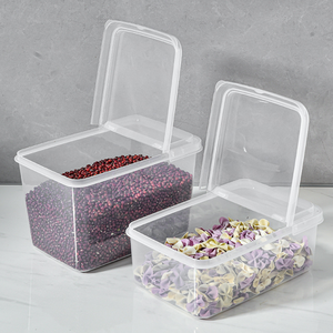 Transparent Flip Top <b>Plastic</b> <b>Display</b> <b>Box</b> Heightened Thickened Fresh Keeping <b>Box</b> Half Open Storage <b>Box</b> for Grains and Seasonings - Product Image 1