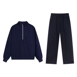 <span class=keywords><strong>Felpa</strong></span> Sportiva Primaverile Al0 <span class=keywords><strong>con</strong></span> Logo a Lettere - Vestibilità Ampia - Unisex 65% Cotone e 35% Poliestere Set <span class=keywords><strong>con</strong></span> <span class=keywords><strong>Cerniera</strong></span> 1/4 - Product Image 1