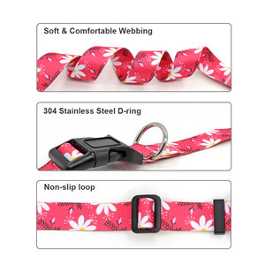 Custom Floral Print Adjustable Dog <b>Collar</b> Polyester Buckle Closure Bohemian Folk Style Pet <b>Collar</b> for Small Dogs All Seasons - Product Image 6