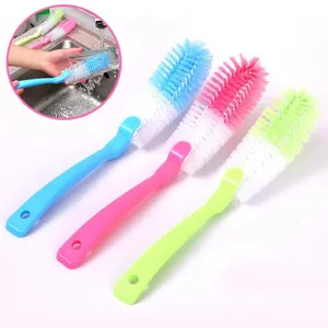 Brosse de nettoyage créative en plastique multifonction pour éliminer les taches, brosse à long manche souple pour bouteilles d'eau, casseroles et tasses - Product Image 3